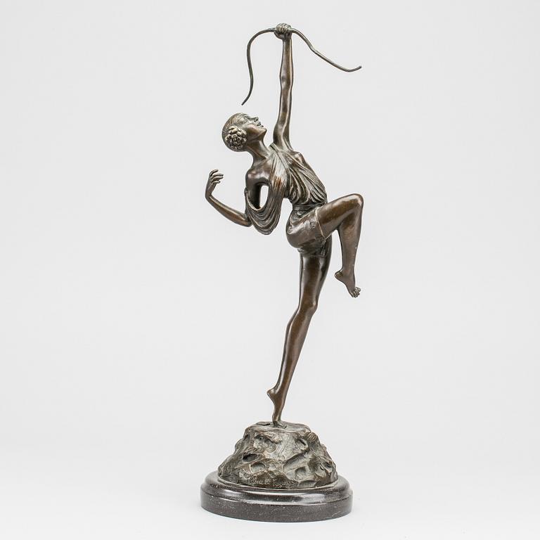 Pierre Le Faguays, after, sculpture, Woman with bow.