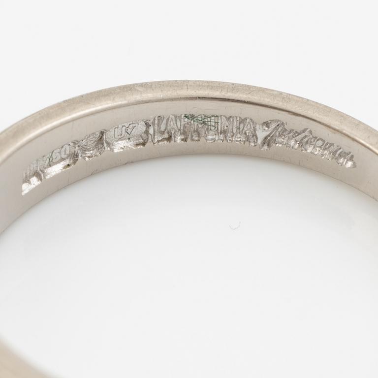 Lapponia, ring 18K white gold set with a round brilliant-cut diamond, Finland 1973.