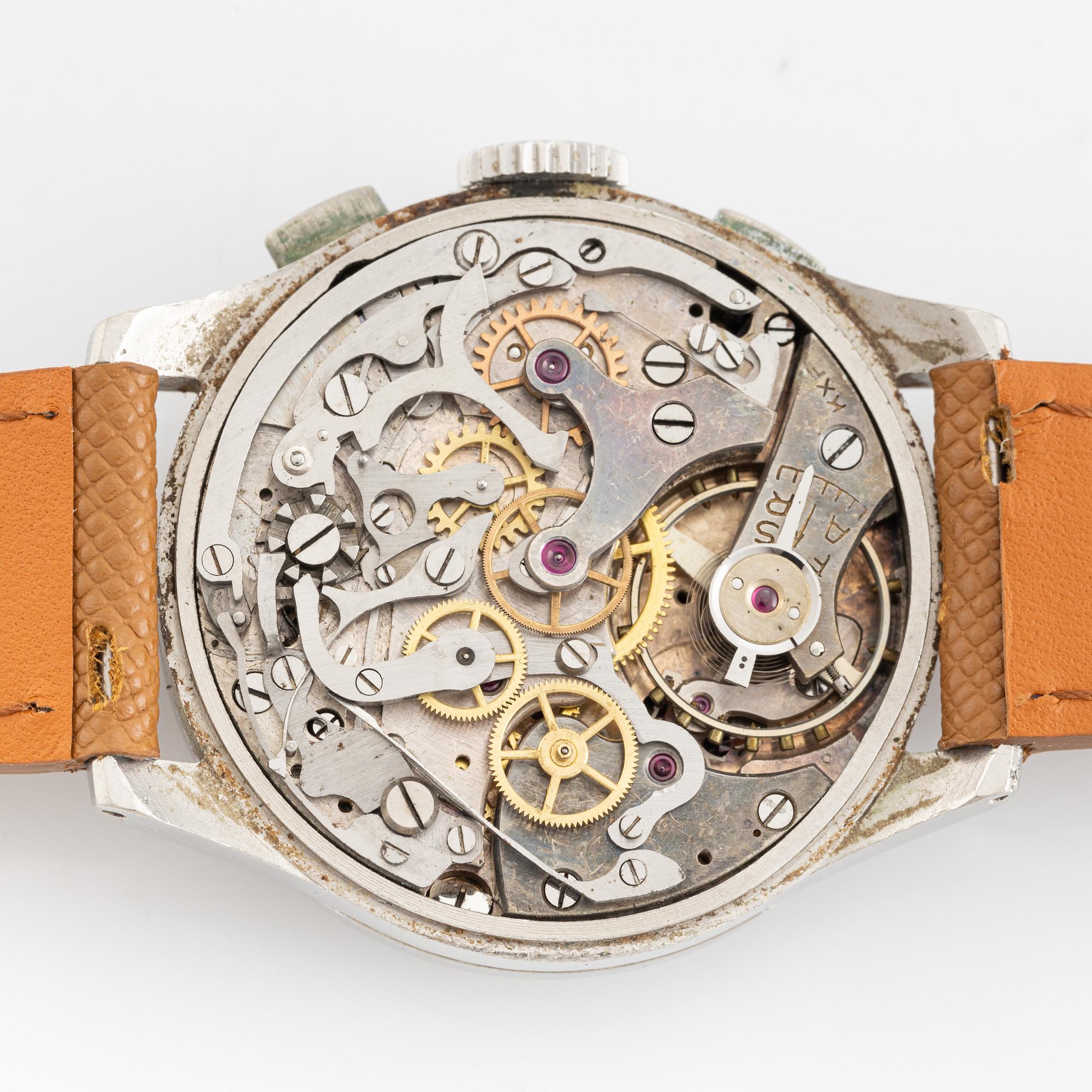 Kronometer Stockholm, "Gilt Dial", chronograph, ca 1940.