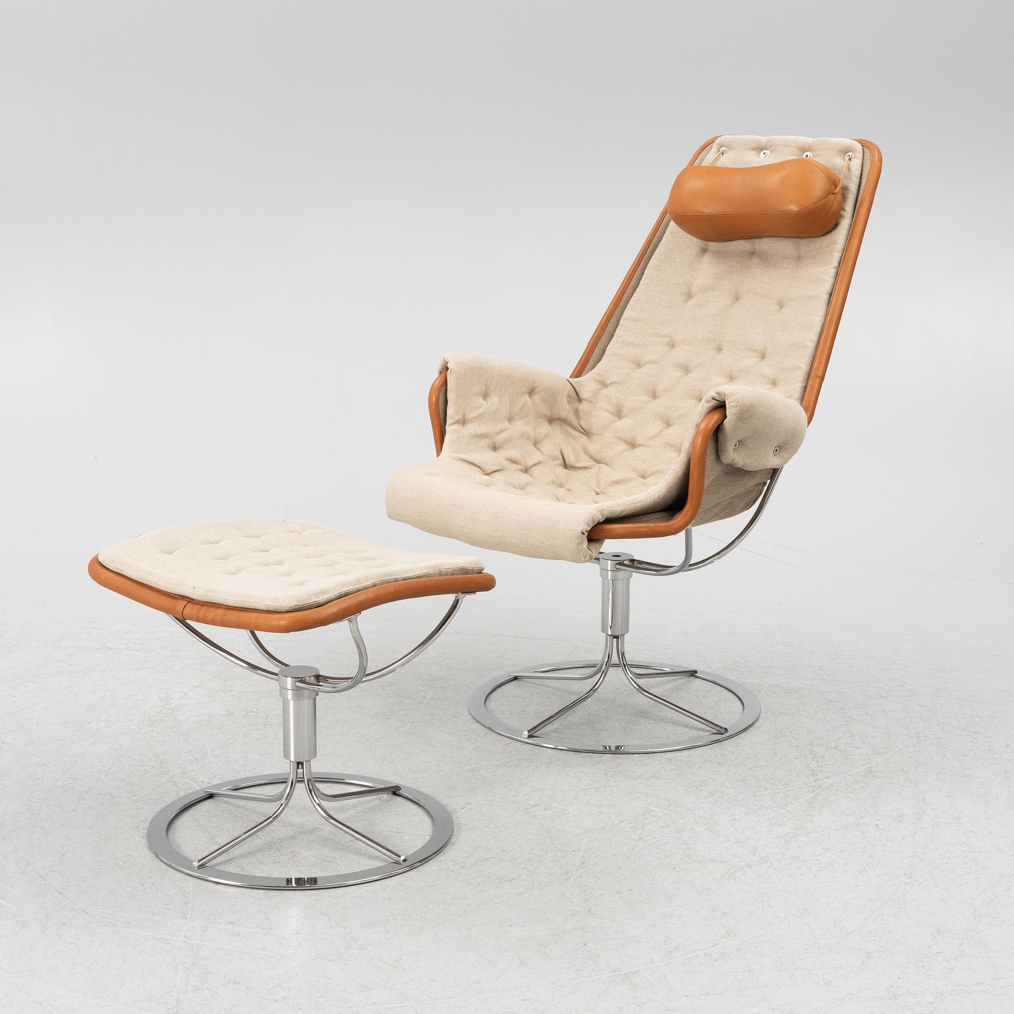 Bruno Mathsson, armchair with footstool, "Jetson", Dux samt Bruno Mathsson International.