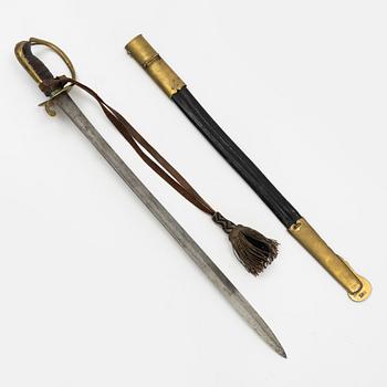 A Swedish naval NCO's hanger 1885 pattern, with scabbard.