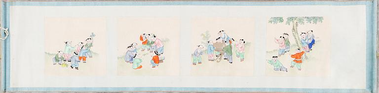 Rullmålning, Okänd konstnär, akvarell och tusch på papper, Kina, omkring 1900.