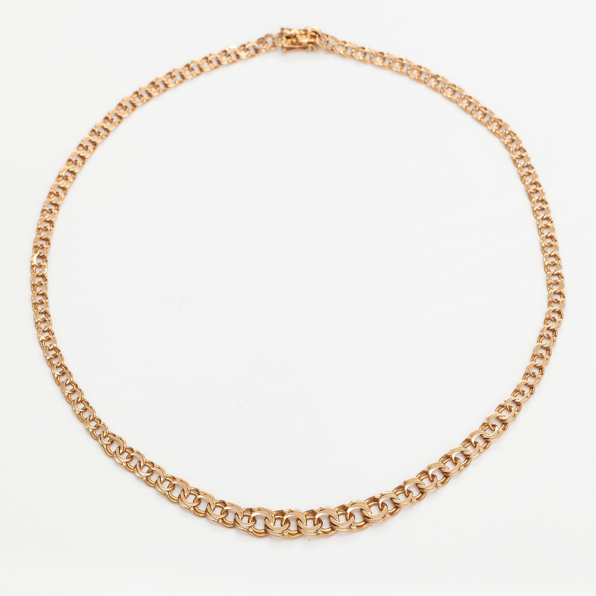 Halsband och armband, 14K guld. Finland 1979.