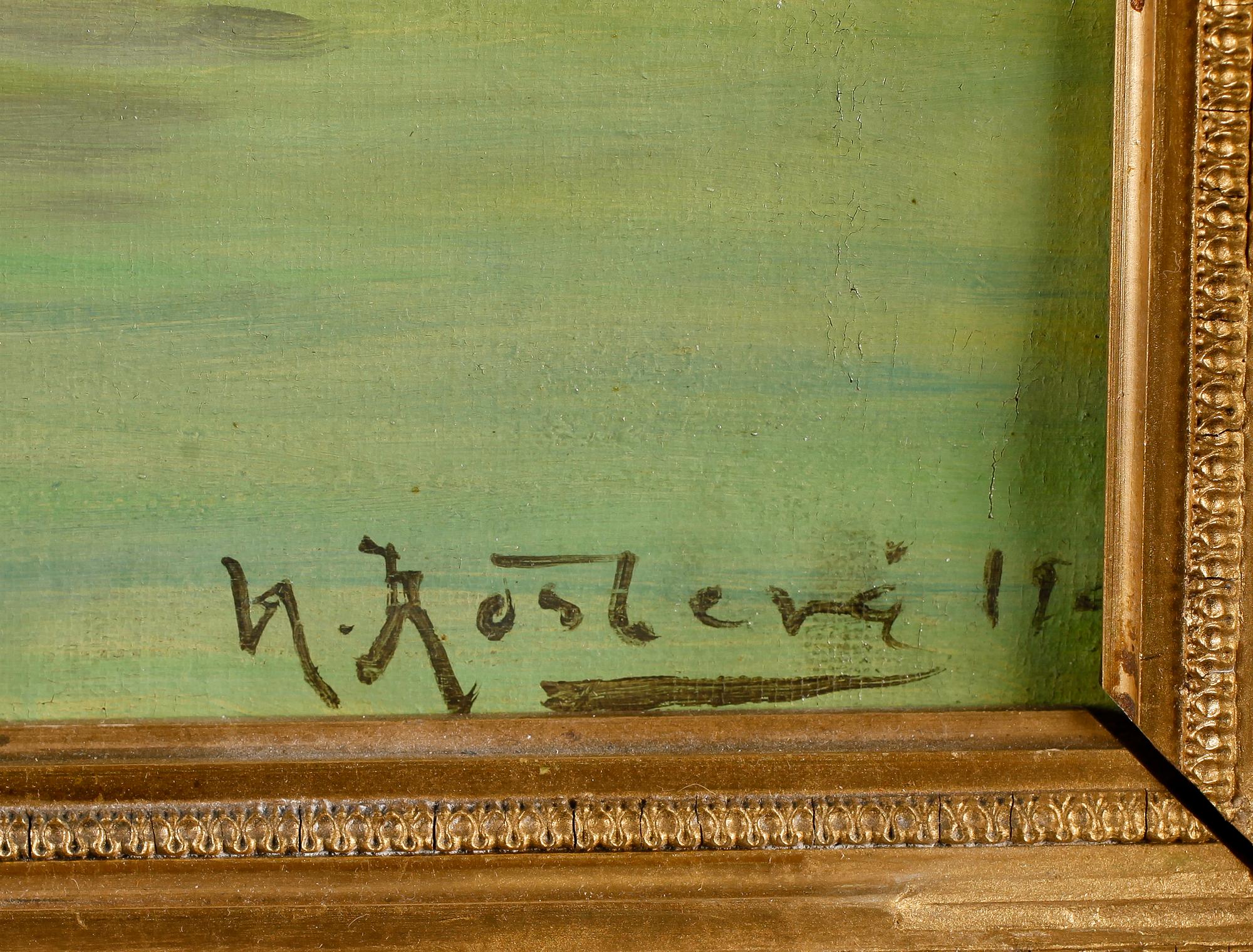 OIDENTIFIERAD KONSTNÄR, olja på duk, otydligt signerad, omkring år 1900.