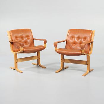 FÅTÖLJER, ett par, Westnofa Furniture, Norge, 1900-talets andra hälft.