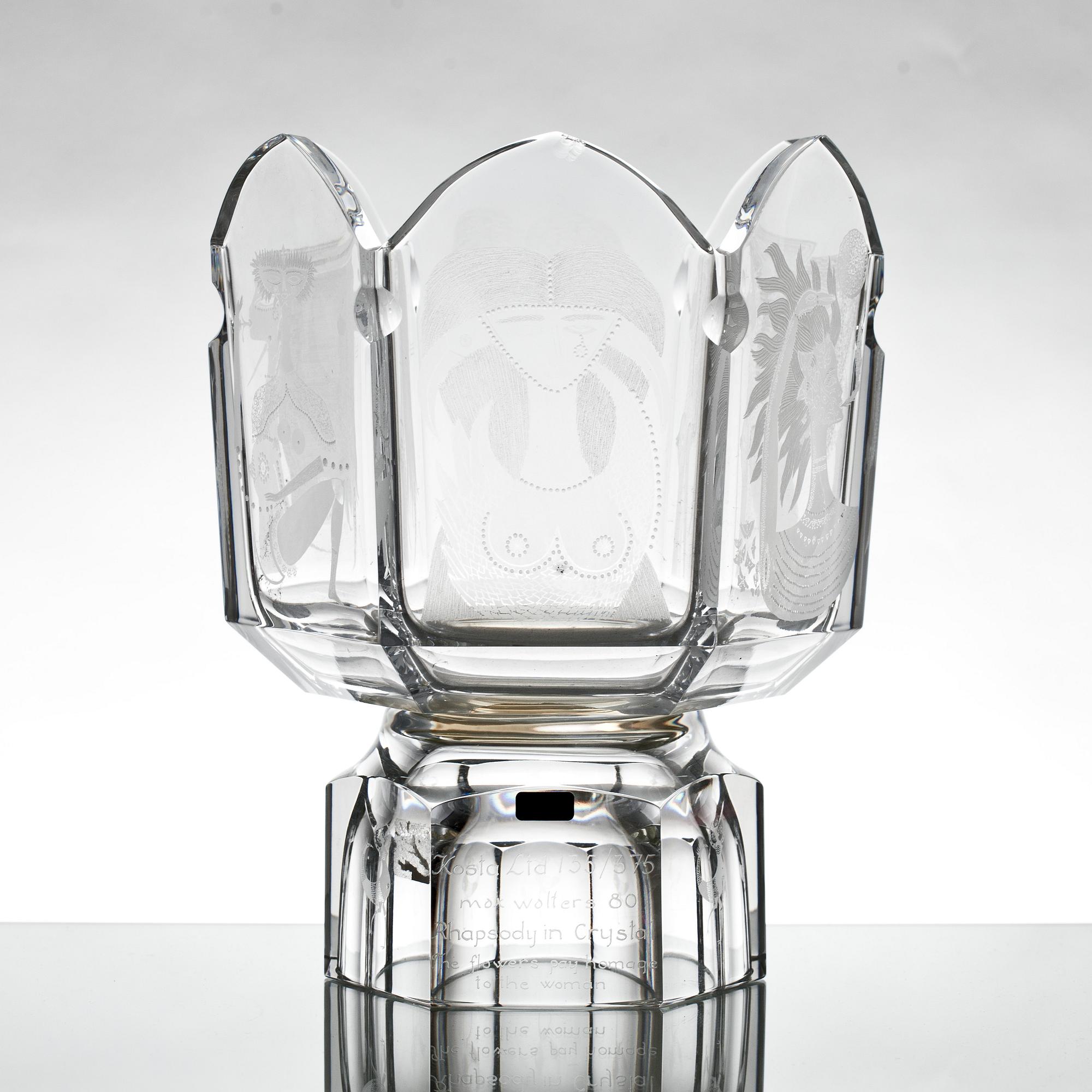 SKÅL, glas, design Max Walter Svanberg, Kosta Crystal Collection, signerad, daterad -80 och numrerad 80/375.