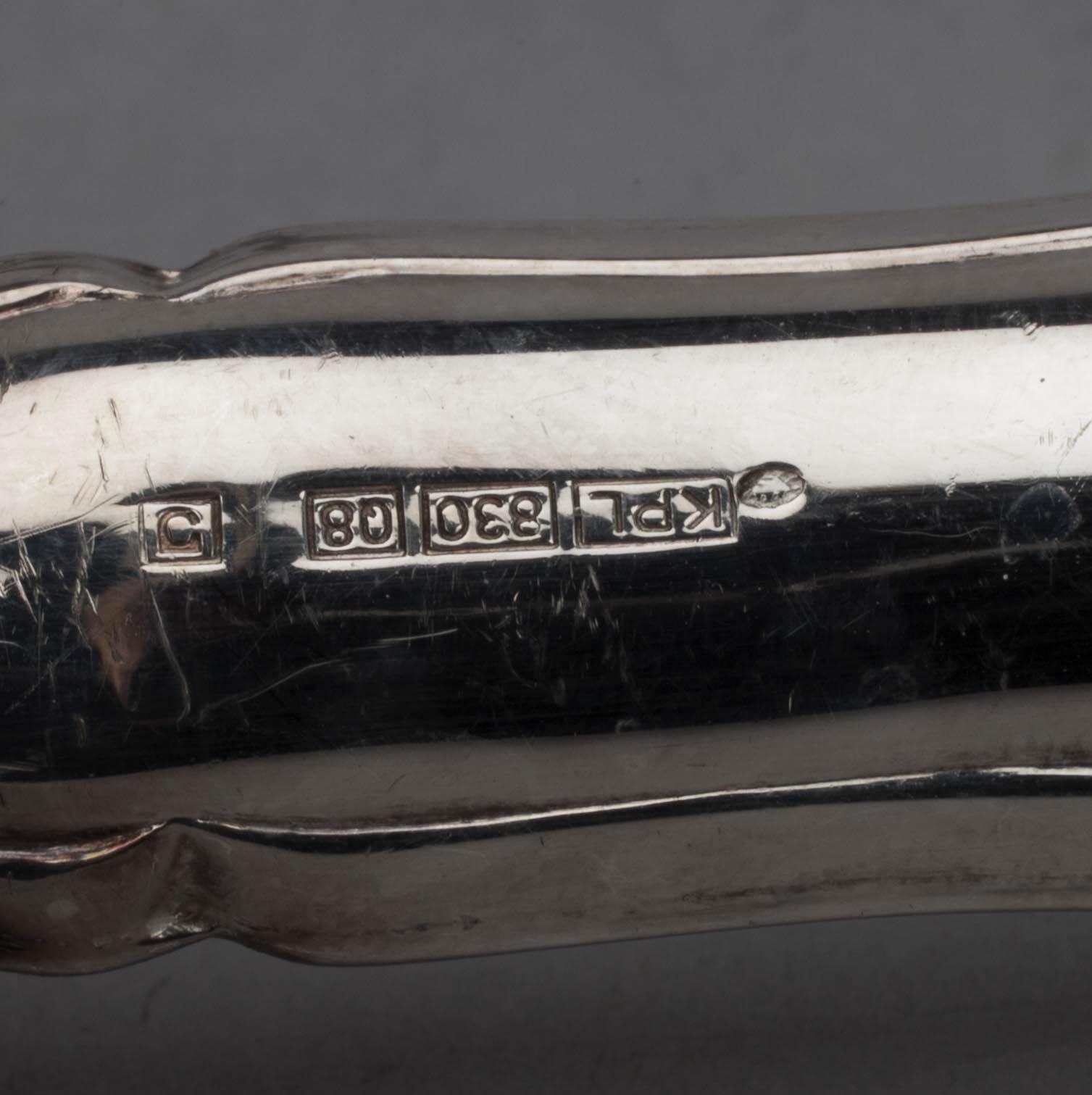 12 KNIVAR + SALLADSBESTICK, 830 silver, Kultakeskus 1973 / 79.