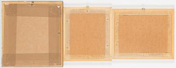 Enno Ootsing, a set of two woodcuts and one linout, signed and dated 1984, 1985 and 1993.