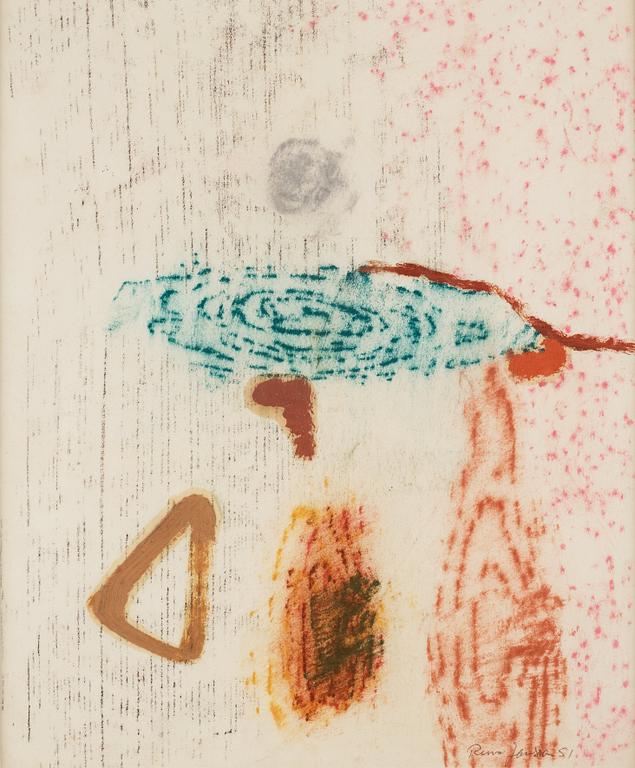 RUNE JANSSON, frottage on paper, signed and dated -51.