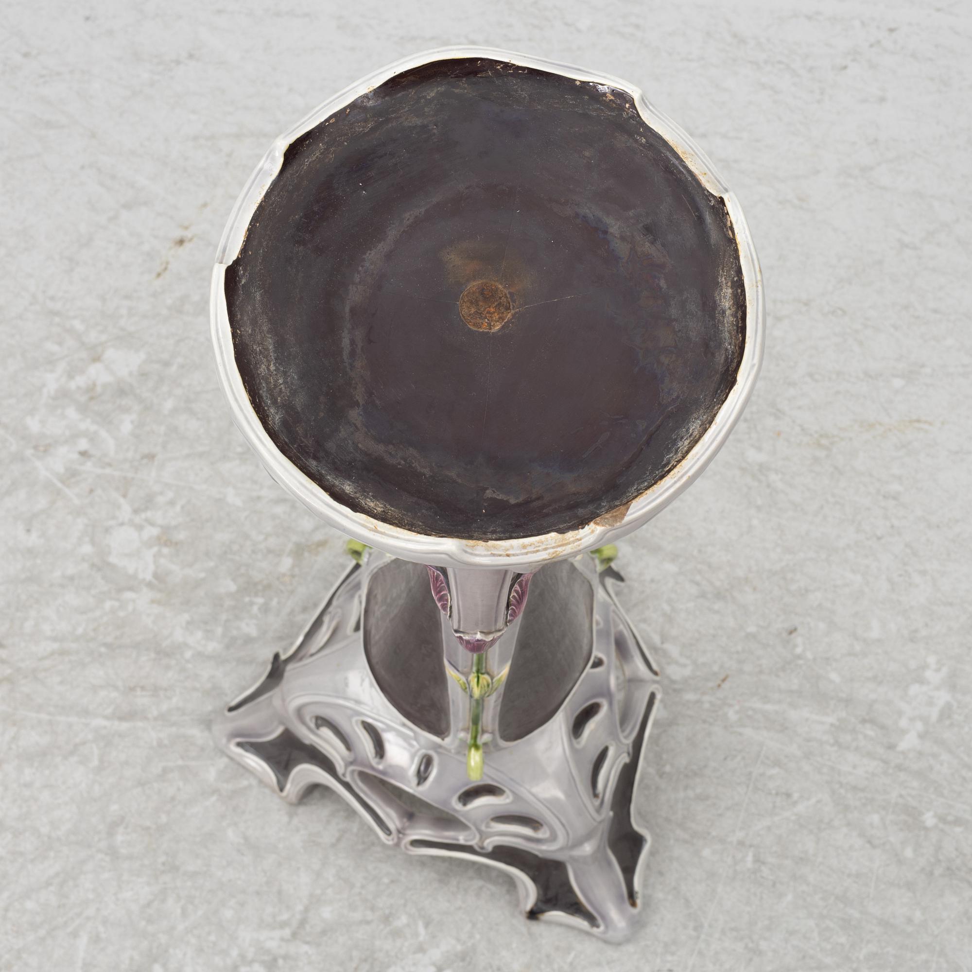 Pedestal with planter, Art Nouveau, R. M. Krause Majolika- und Steingut-Fabrik, early 20th Century.