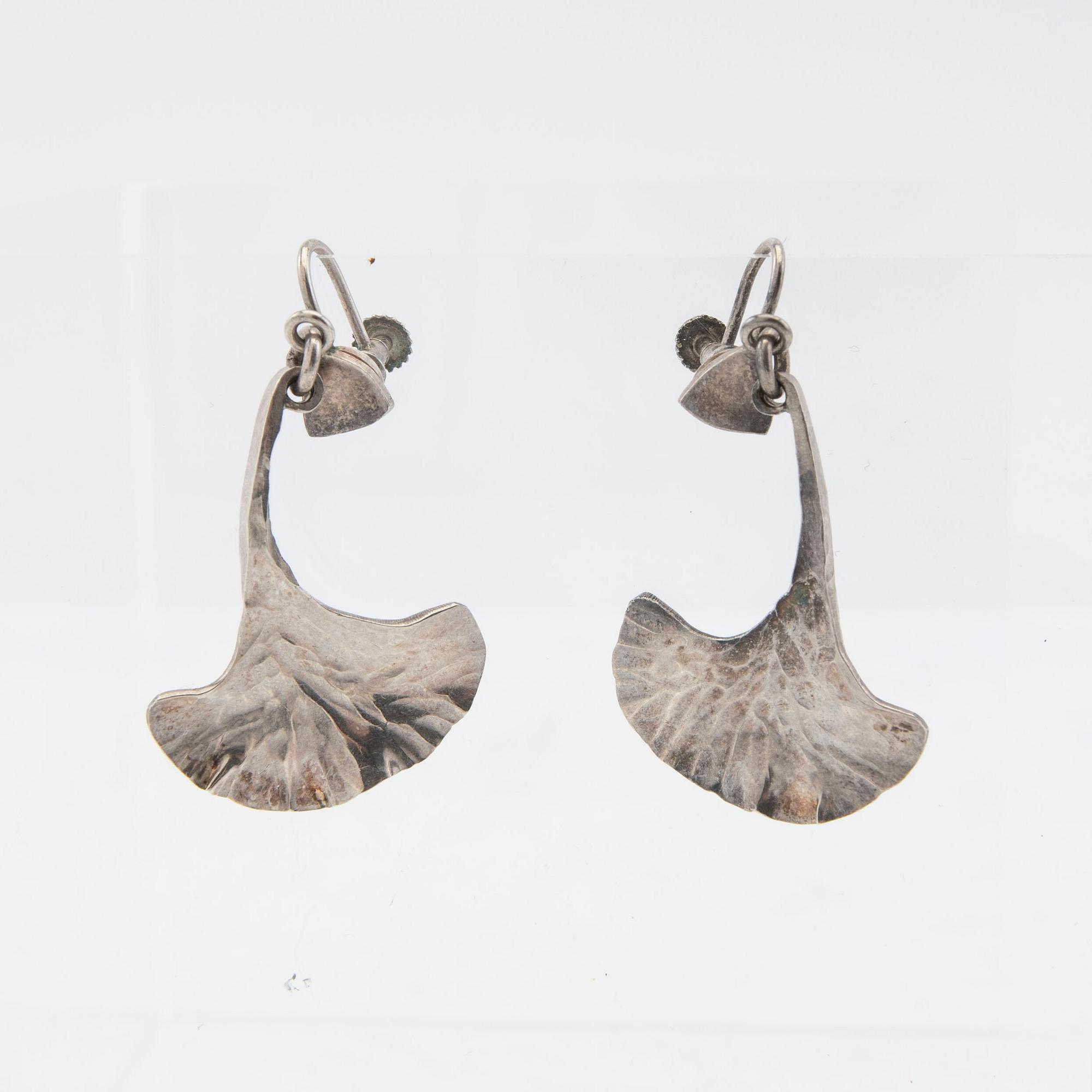 Earrings, a pair, silver, Rey Urban, Stockholm, 1972.
