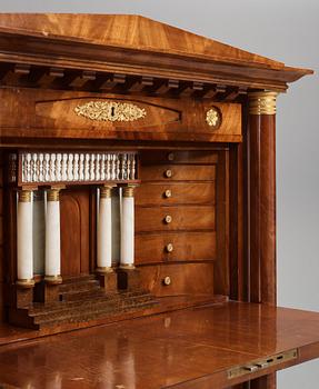 Lars Petter Forssblad's Masterpiece, A mahogany and ormolu-mounted secretaire, Stockholm 1832.