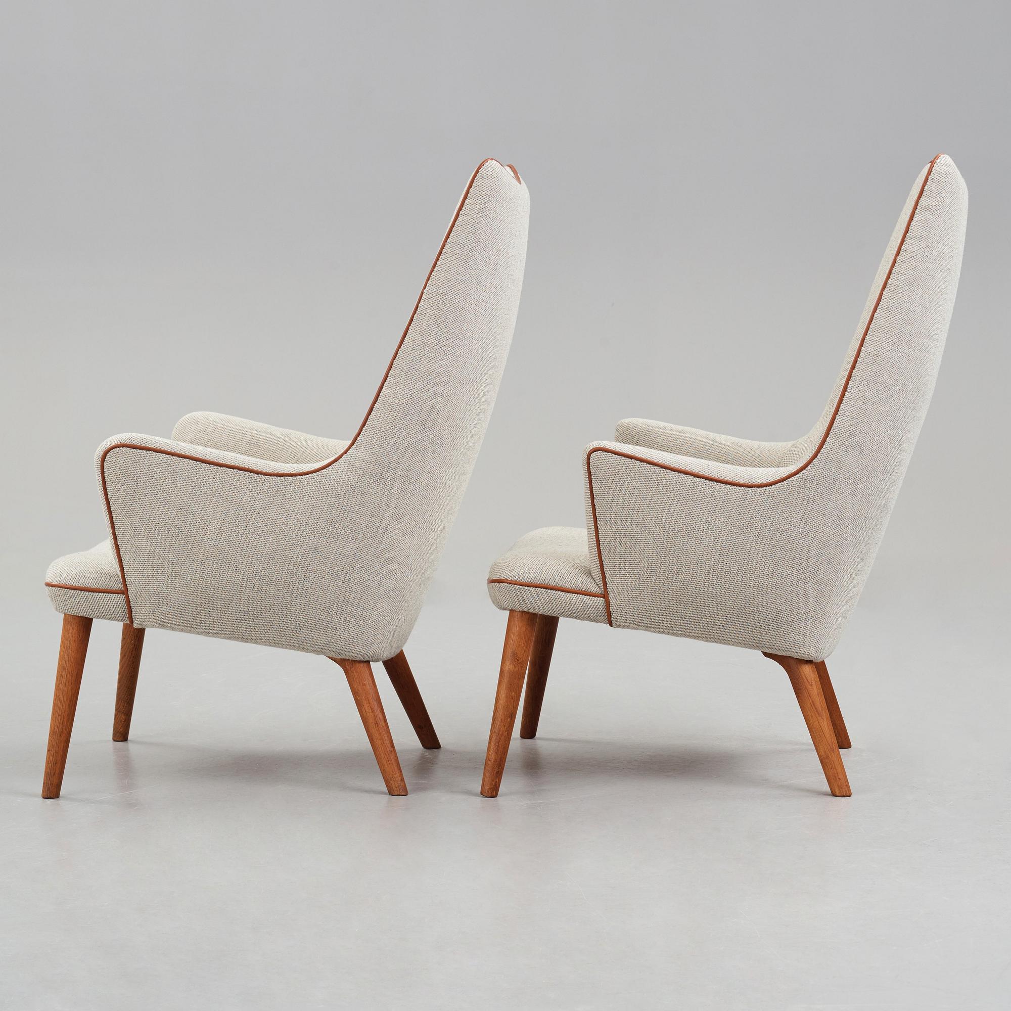 Hans J. Wegner, fåtöljer 2 st, "AP 27/18", AP Stolen, Danmark, 1950/60-tal.