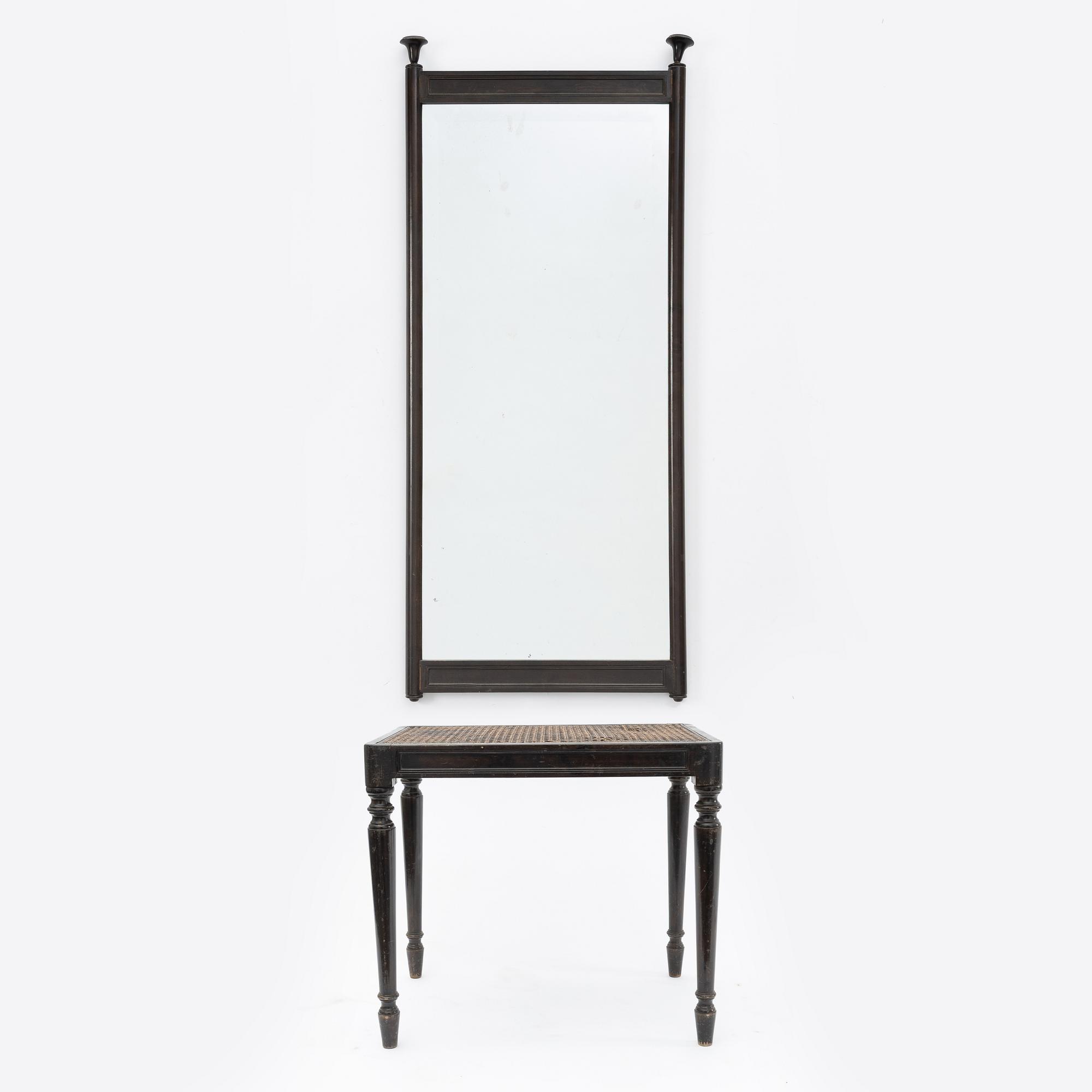 Nordiska Kompaniet, spegel med taburett, "Harding", 1920-tal.