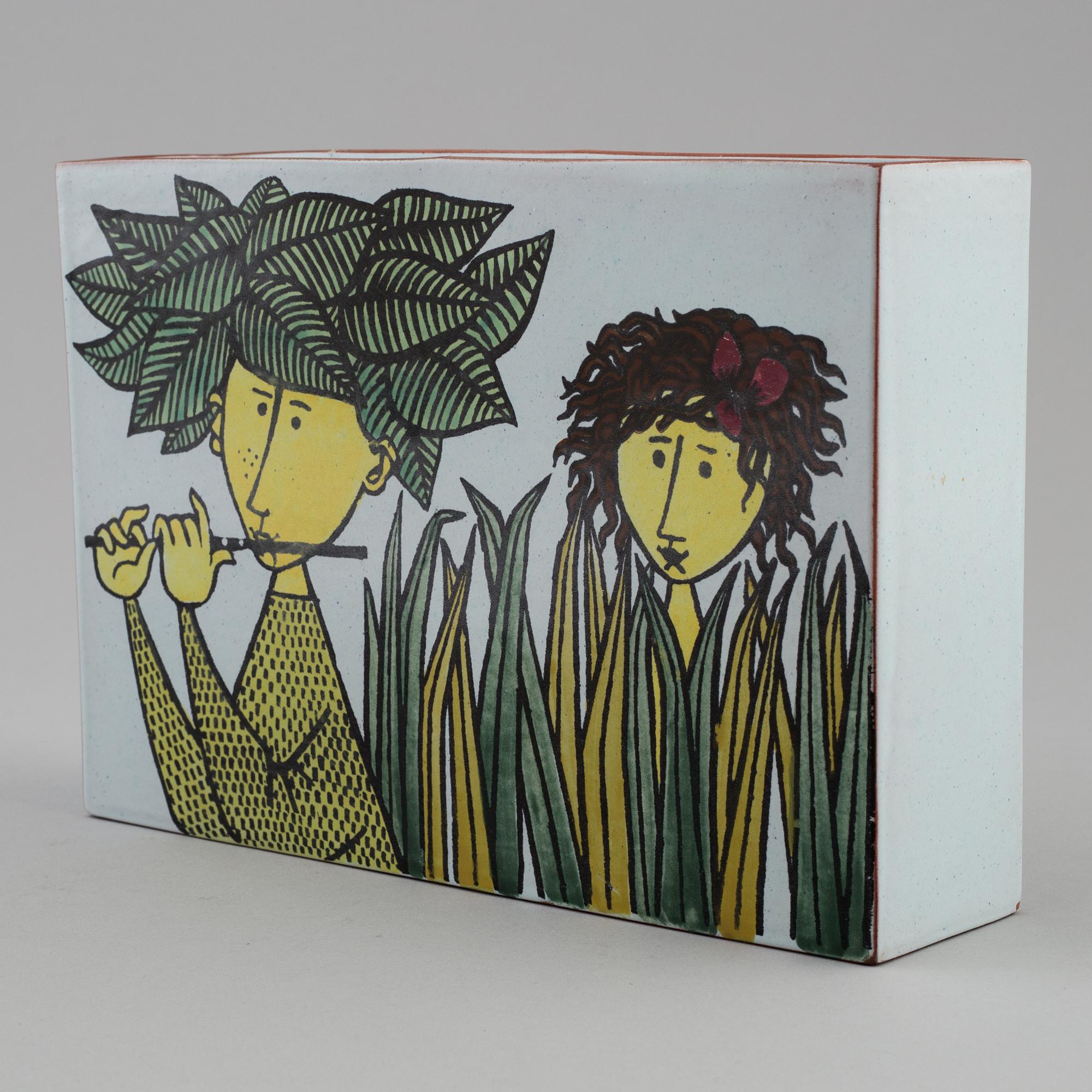 STIG LINDBERG, a 'Karneval' faiance vase.