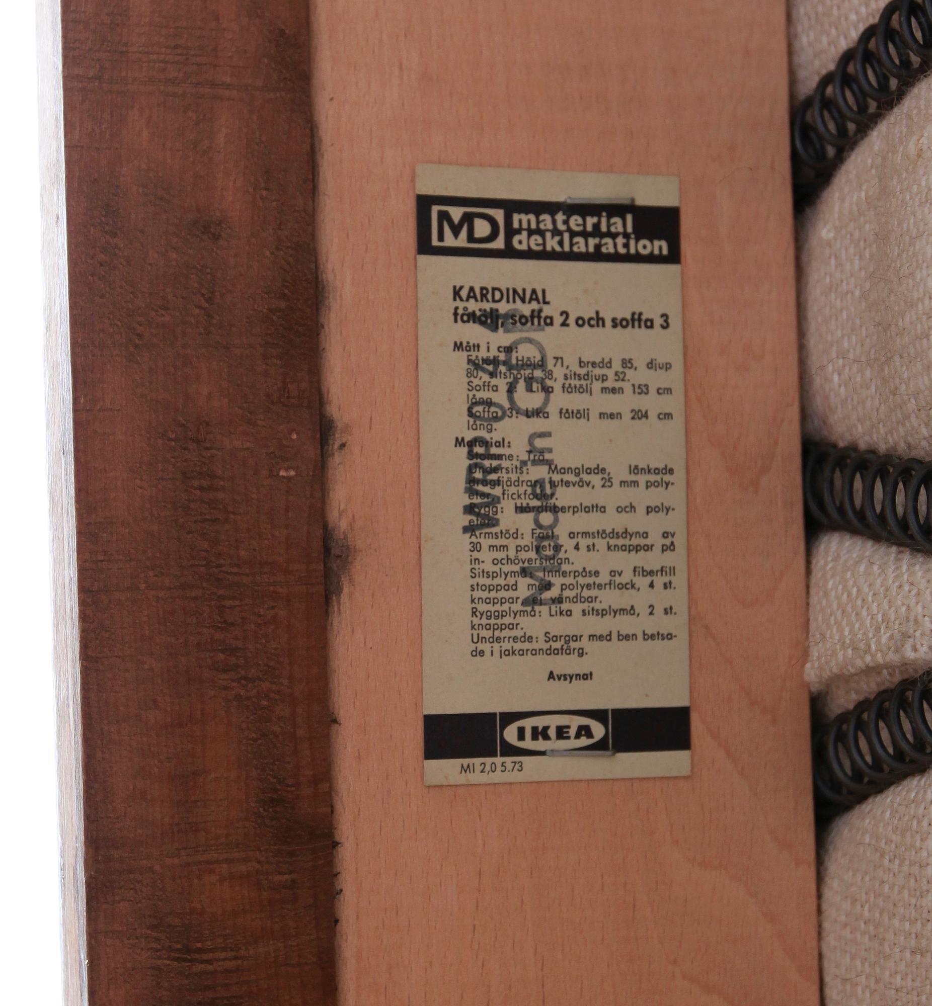 SOFFGRUPP, 3 delar, "Kardinal", IKEA, 1900-talets andra hälft.