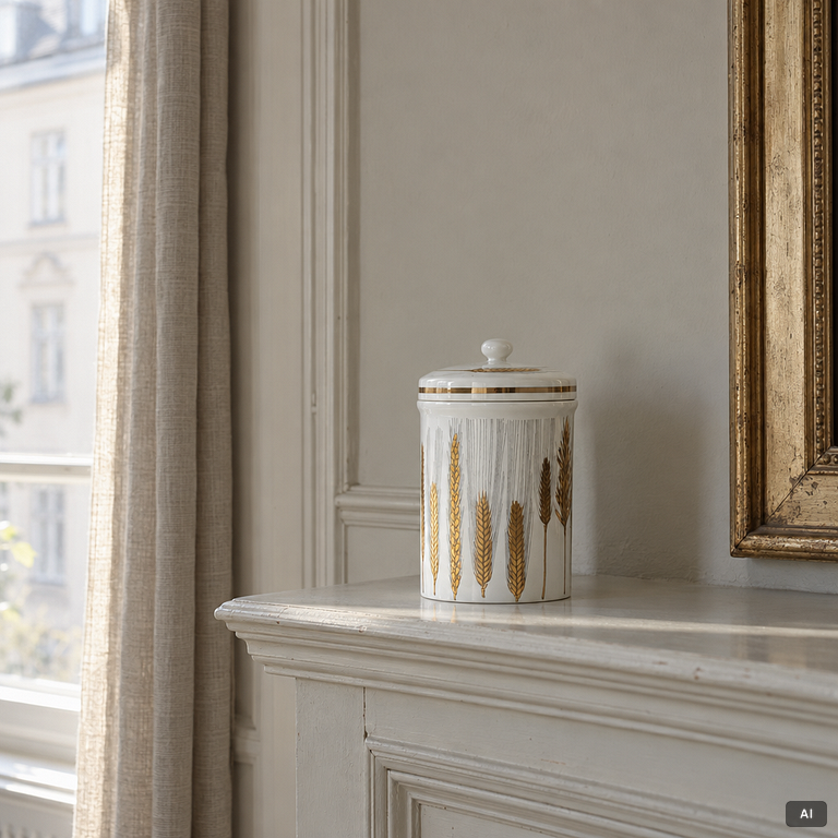 Piero Fornasetti, Lidded jar, marked Fornasetti, Milan, Italy, second half of the 20th century.