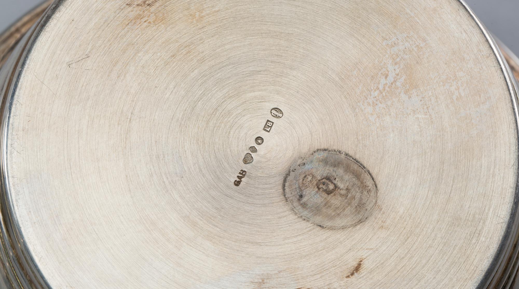 PARTI SILVER, 5 delar, silver, Norge och Sverige. 1920-60-tal. Total vikt 420 gram.