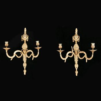 APPLIQUER, ett par, mässing, Louis XVI-stil, 1900-talets första hälft.