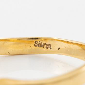 Ring, 18K guld med briljantslipad diamant.