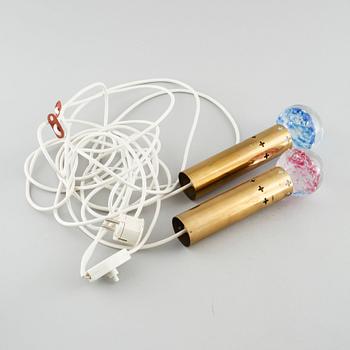 TAKLAMPOR/FÖNSTERLAMPOR, ett par, 1900-talets andra hälft.