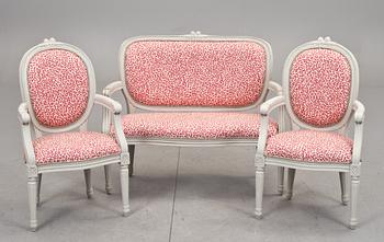 SALONGSGRUPP 4 delar, FÖR BARN. Gustaviansk stil, 1900-talets slut.