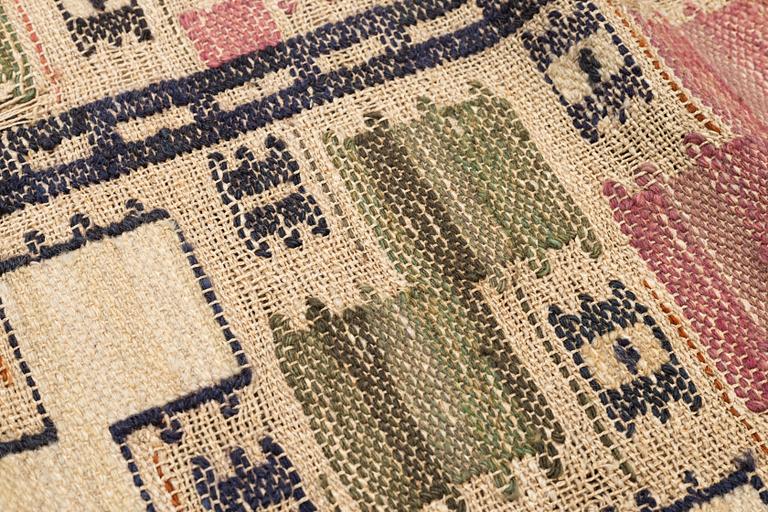 Märta Måås-Fjetterström, a textile, "Lövendal", flat weave, ca 155 x 67 cm, signed MMF.