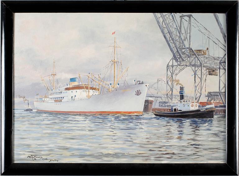 W HOFFMAN, olja på pannå, signerad Stettin och daterad 1937.