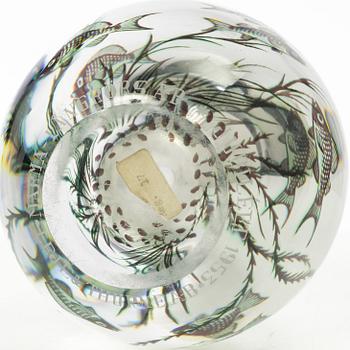 Edward Hald, vas, glas, "fiskgraal", Orrefors, 1900-talet mitt.