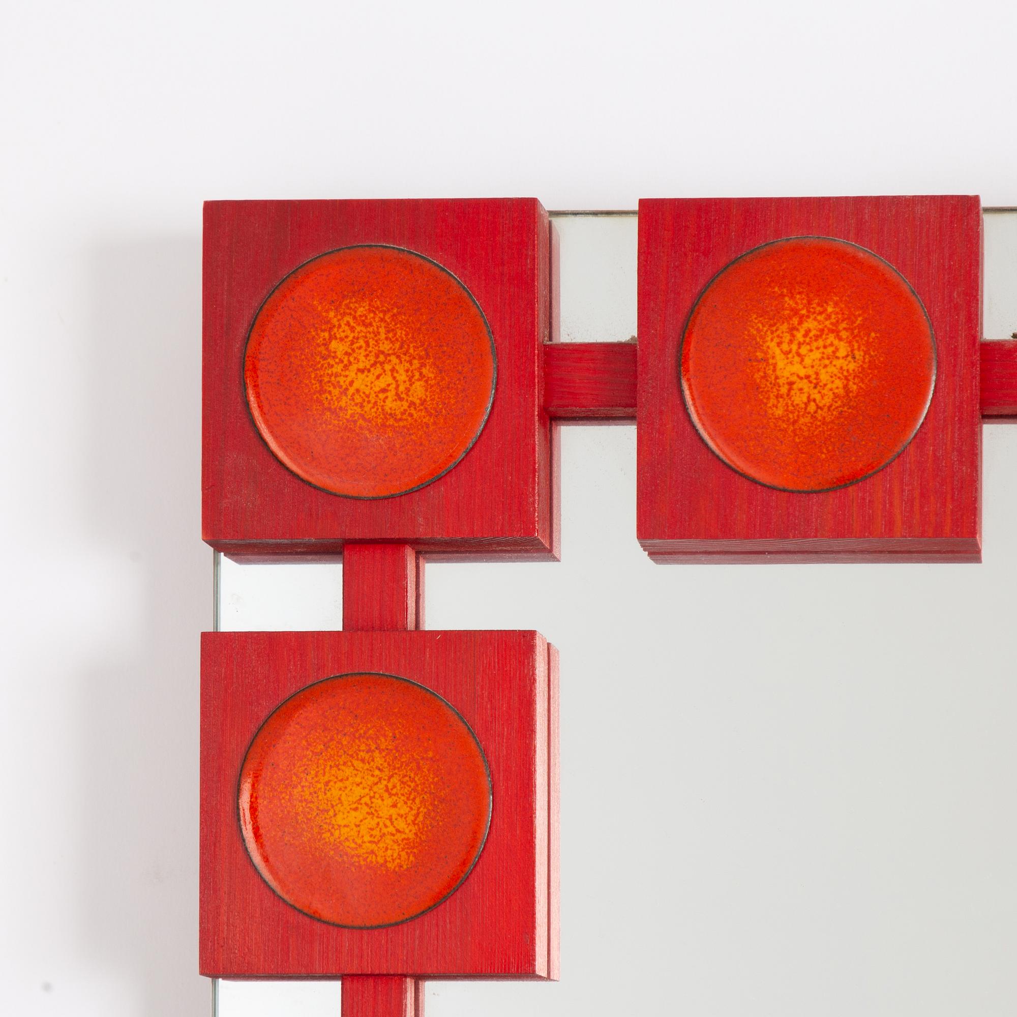 Ewa Wrangel and Lars-Göran Nilsson, hall furniture and mirror, Glas & Trä, Hovmantorp, second half of the 20th century.