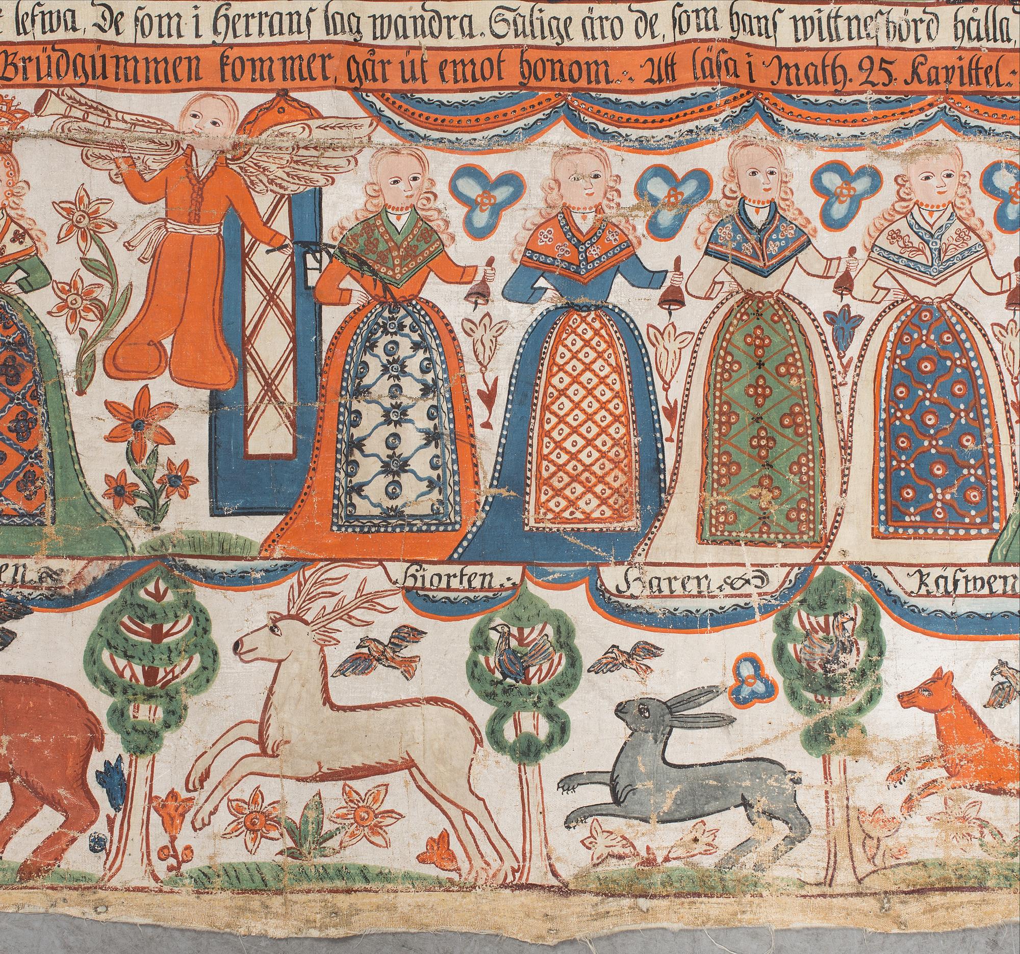 BONADSMÅLNING, allmoge, Småland, Anders Andersson, Femsjö-gruppen, märkt AAS 1817.