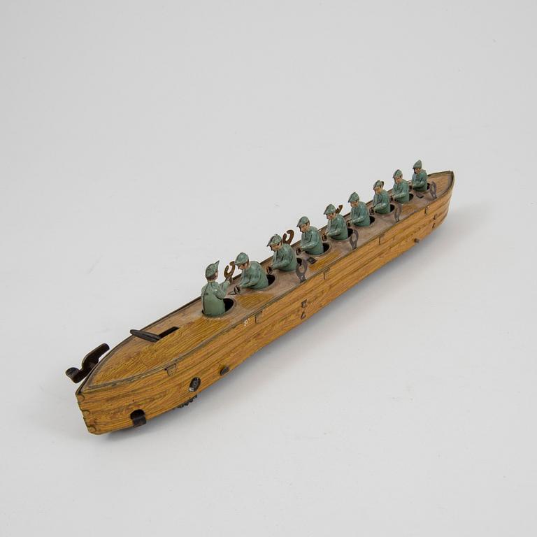A tinplate rowing boat probably by Issmayer, Germany c. 1910.