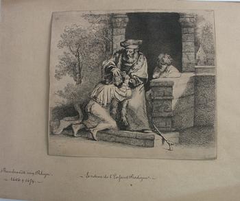 GRAFISKA BLAD, 3 st, efter Rembrandt.