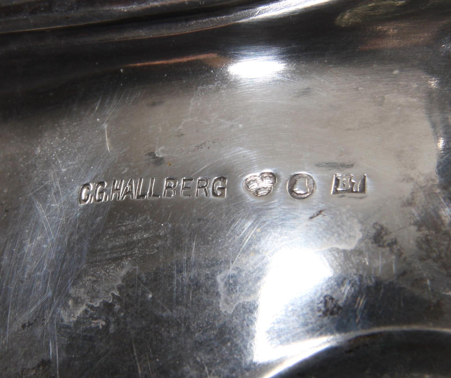 JARDINIERE, silver. C.G Hallberg, jugend 1904.