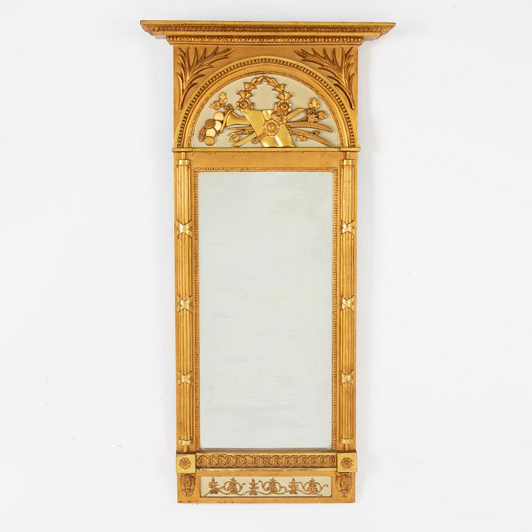 A late Gustavian mirror, of the maker Carl Fredrik Thim, Stockholm (1781-1834).