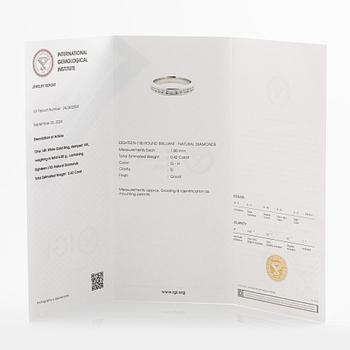 Ring, half eternity band, 14K white gold set with brilliant-cut diamonds.