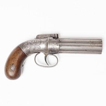 A percussion revolver, Allen & Thurber, mid-19th century.