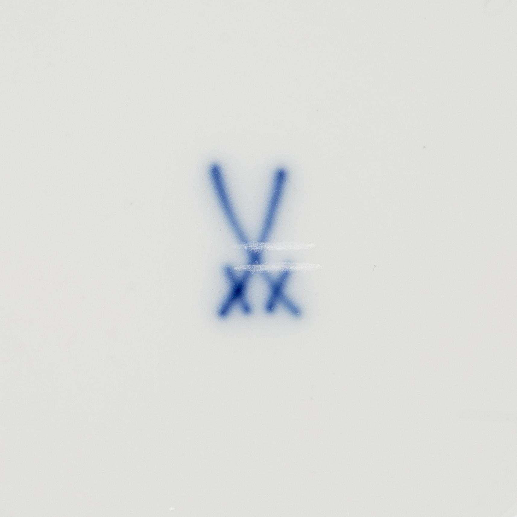 Kaffekoppar med fat, 9 st, porslin, "Indische Malerei Grün", Meissen, 1900-tal.