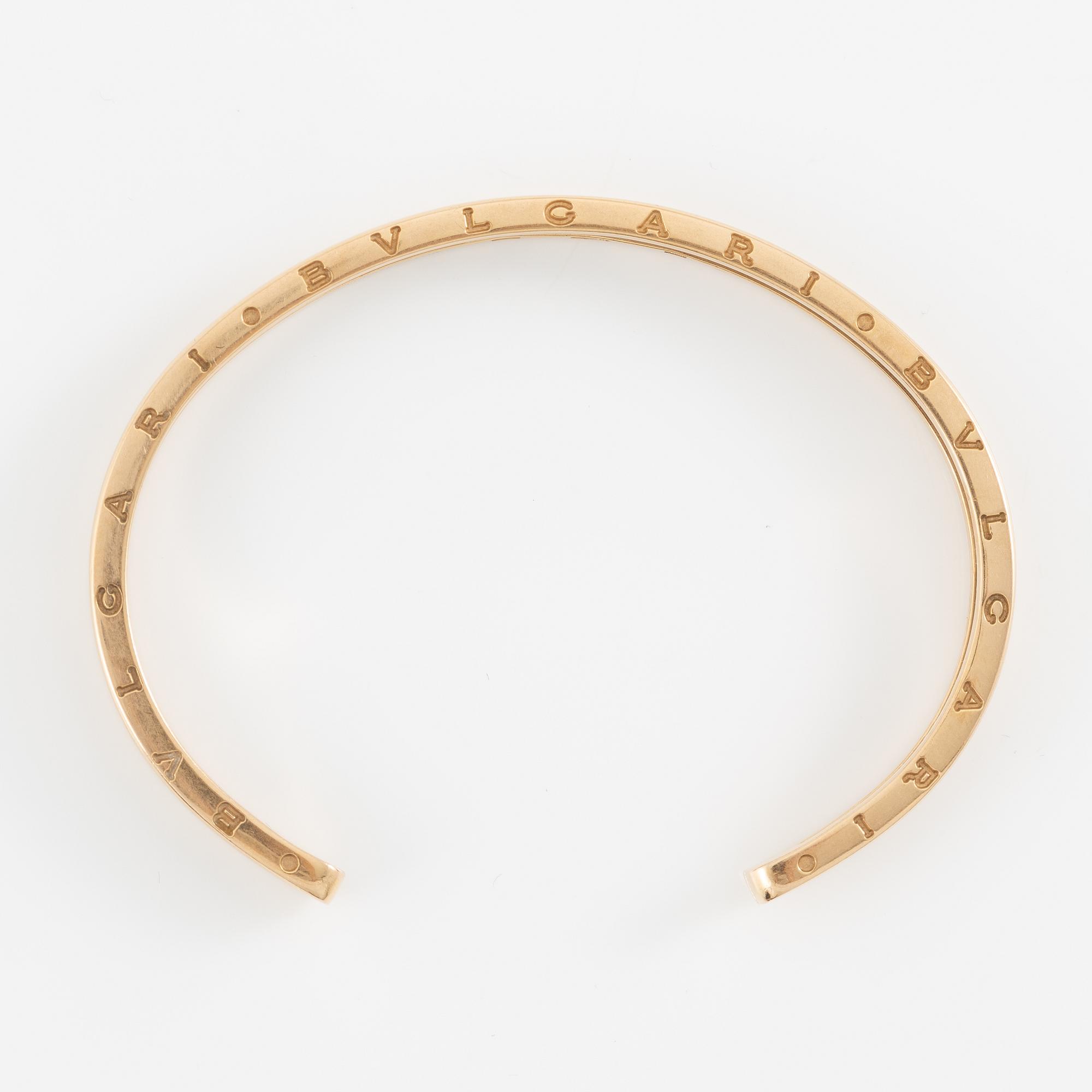 Bulgari bangle "B.Zero1" 18K gold and steel.