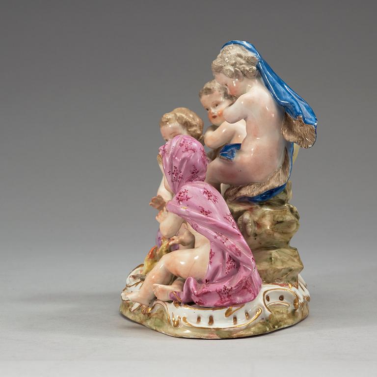 FIGURGRUPPER, fyra stycken, porslin. Meissen, 1700-tal varav tre från Marcolinis period (1774-1814).