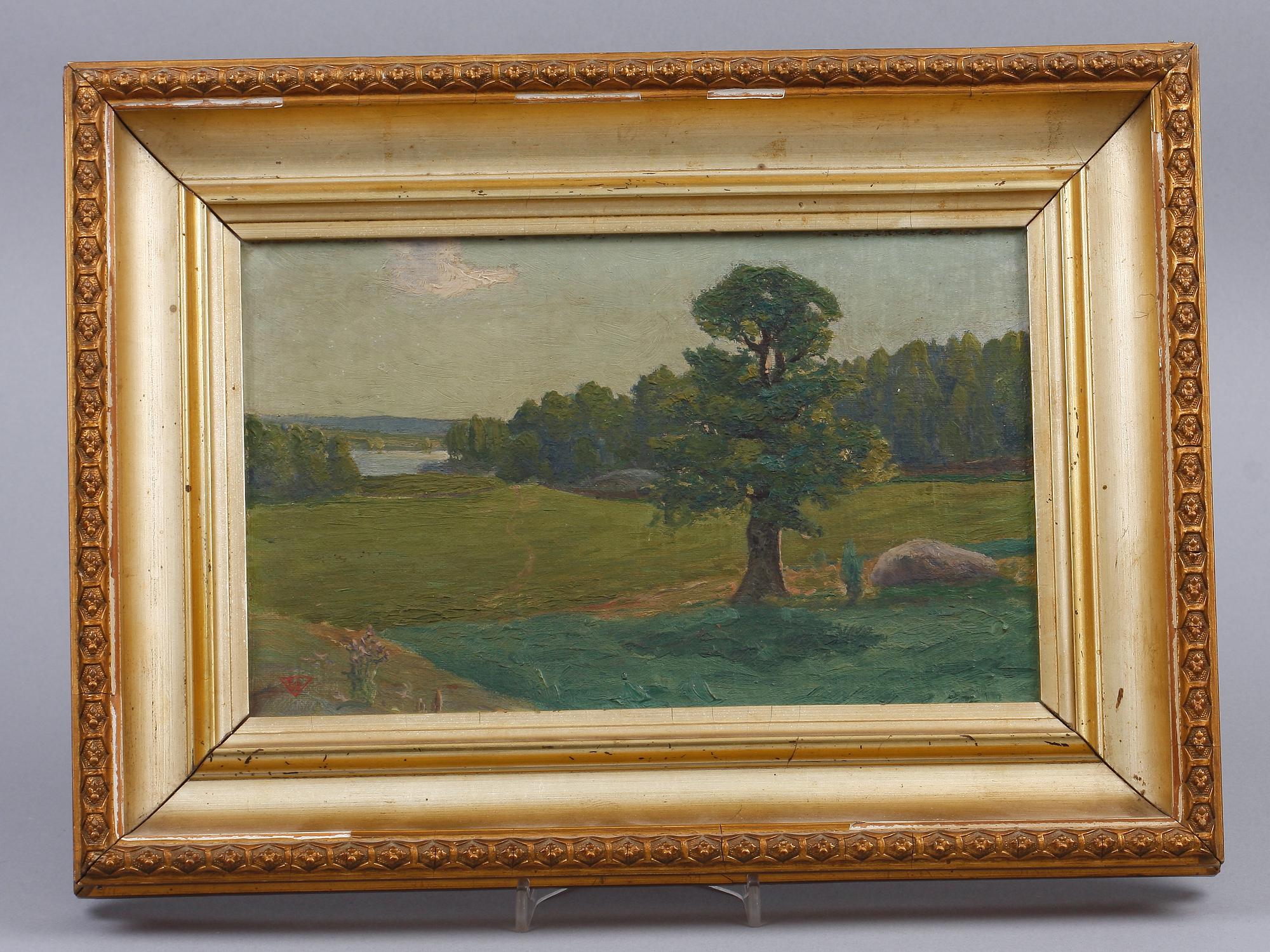 OKÄNDA KONSTNÄRER, 2 st, olja på duk, en med monogramsign E.L, Sverige tidigt 1900-tal.