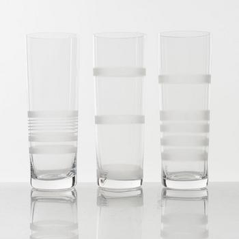 Ingegerd Råman, six champagne glasses, "Slowfox", Orrefors, late 20th Century.