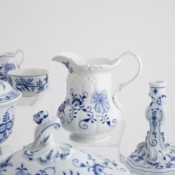 A Meissen Dining and Coffee Service, "Onion Pattern", (90 pieces).