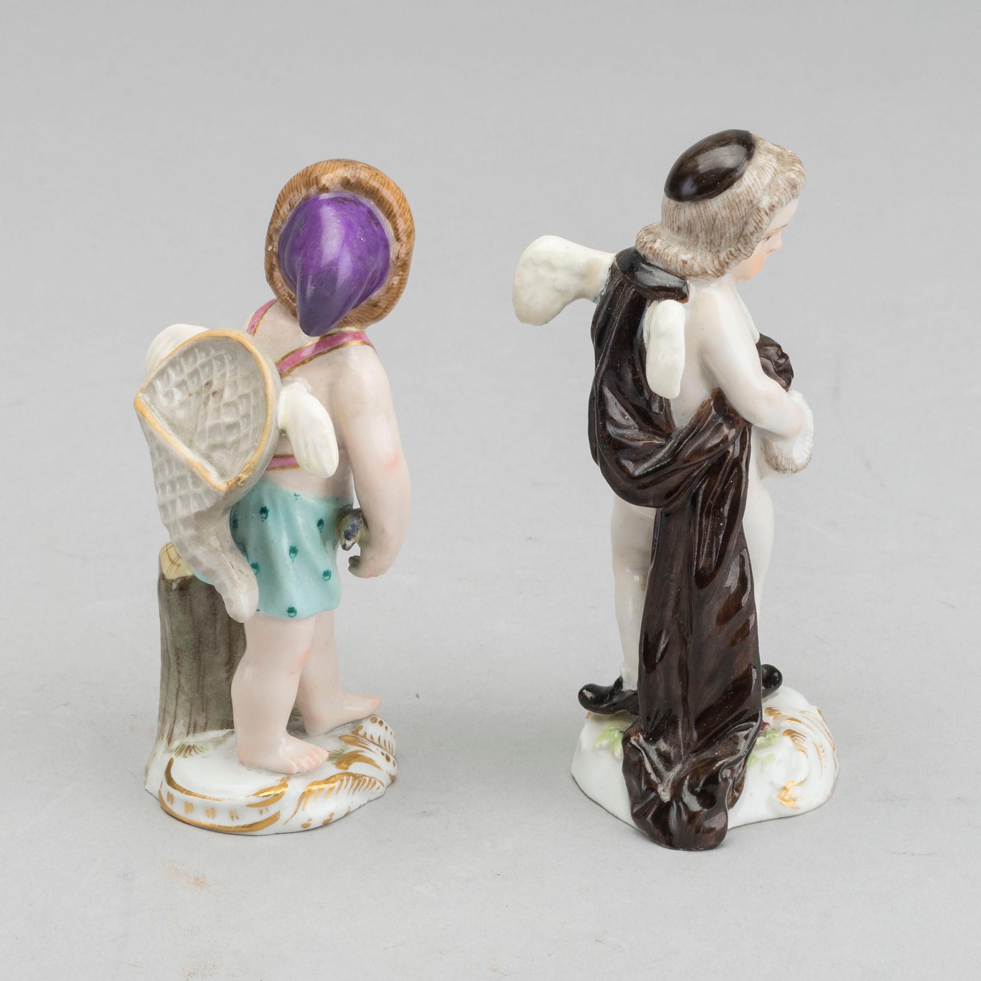 TWO FIGURINES, porcelain, Meissen, later half of the 19th century.