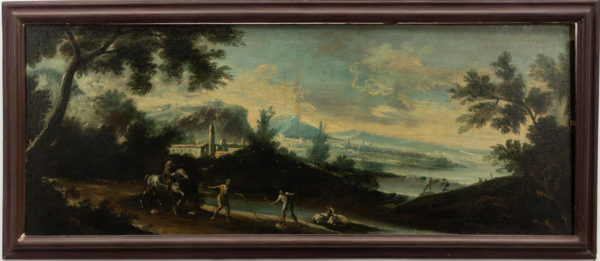 Jan Frans van Bloemen ("Orizzonte"), in the manner of, Italian landscape with figures.