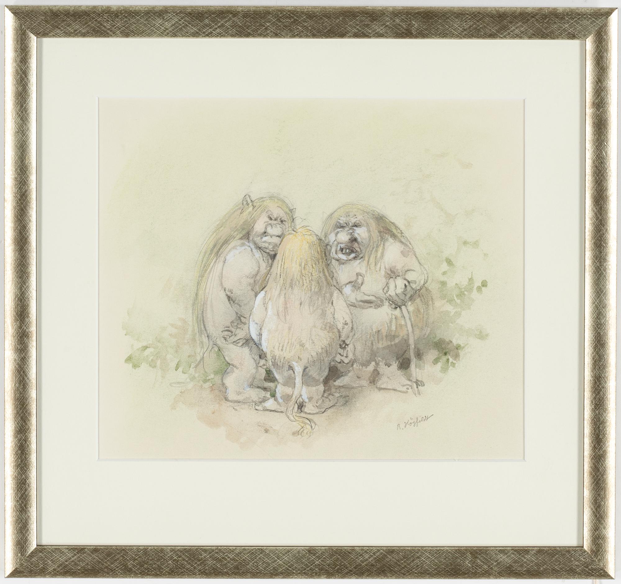 ROBERT HÖGFELDT, mixed media on paper, signed R. Högfeldt.