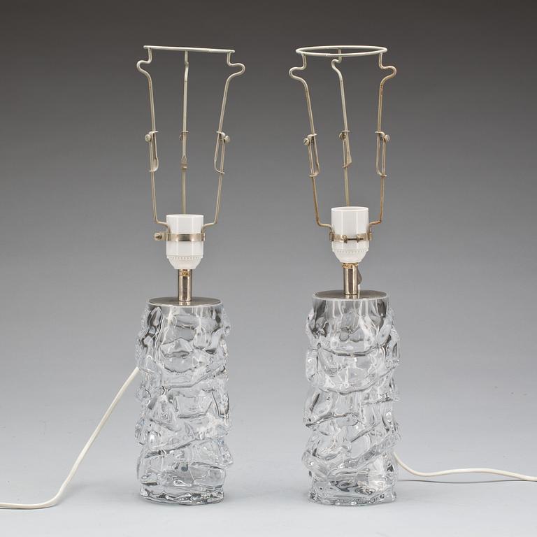 BORDSLAMPOR, glas, Reijmyre. 1960-tal.