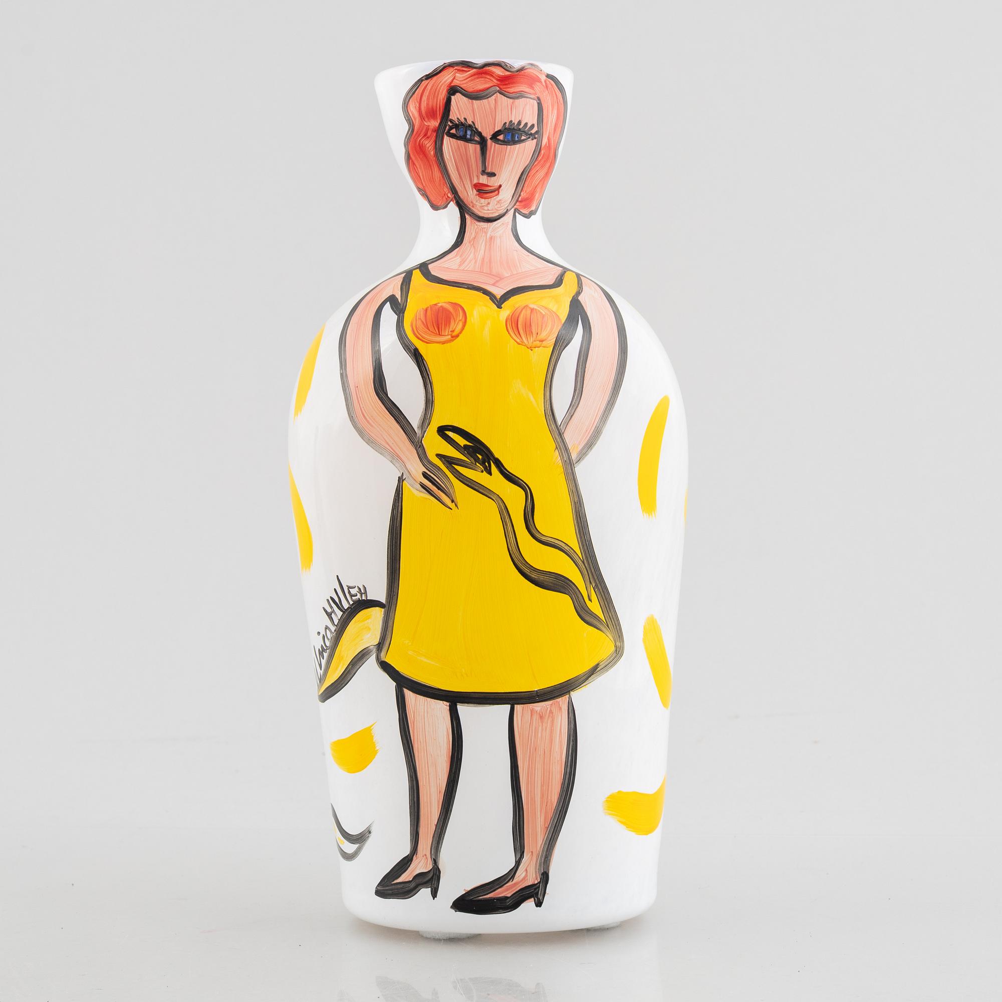 Ulrica Hydman-Vallien, a glass vase, Kosta Boda Atelier.