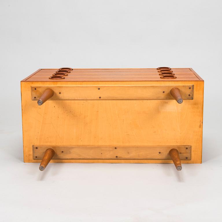 Kai Kristiansen, a teak veneered chest of drawers, FM mobler, Denmark, mid 20th century.