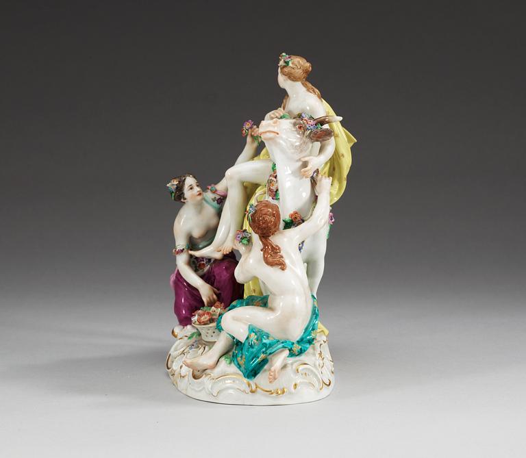 A Meissen figure of Europa and the Bull, 20th Century.